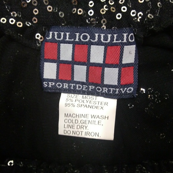 Julio Julio size S full black skirt/sliver sequins - Picture 5 of 7